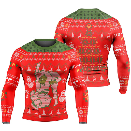 Grinch Jiu Jitsu Men's Long Sleeve Rash Guard