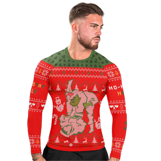 Grinch Jiu Jitsu Men's Long Sleeve Rash Guard