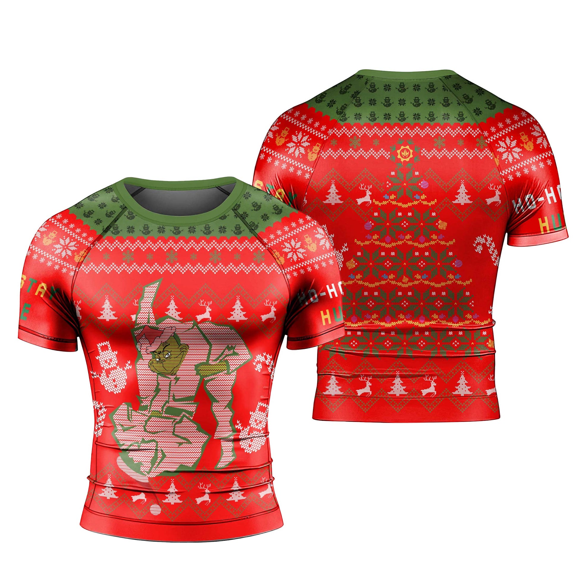 Grinch Jiu Jitsu Men's Short Sleeve Rash Guard