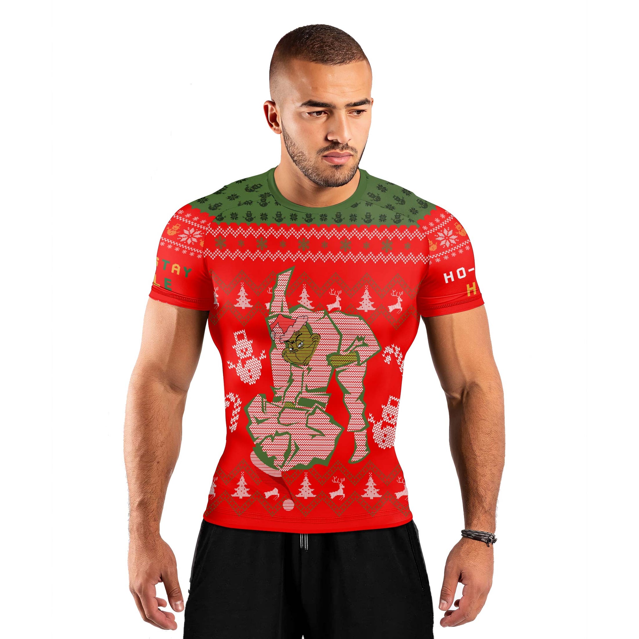 Grinch Jiu Jitsu Men's Short Sleeve Rash Guard
