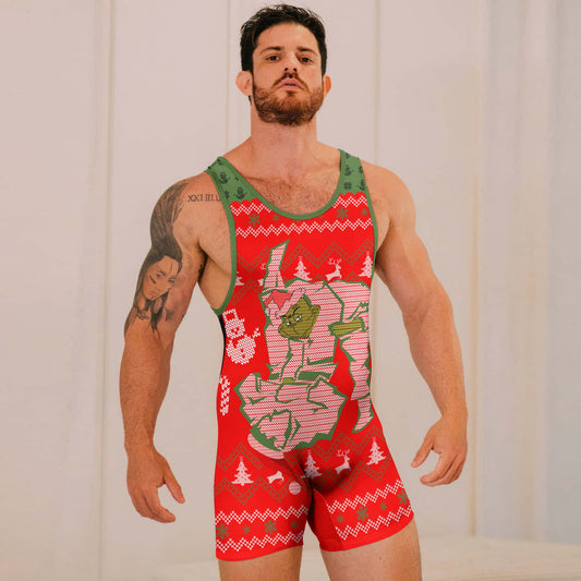 Grinch Jiu Jitsu Wrestling Singlets