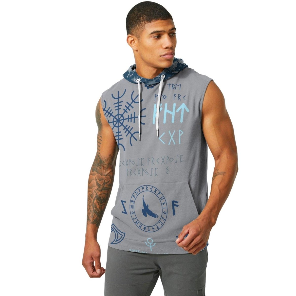 Navy Veteran Viking Sleeveless Pullover & Zip Hoodie - BattleFitGear