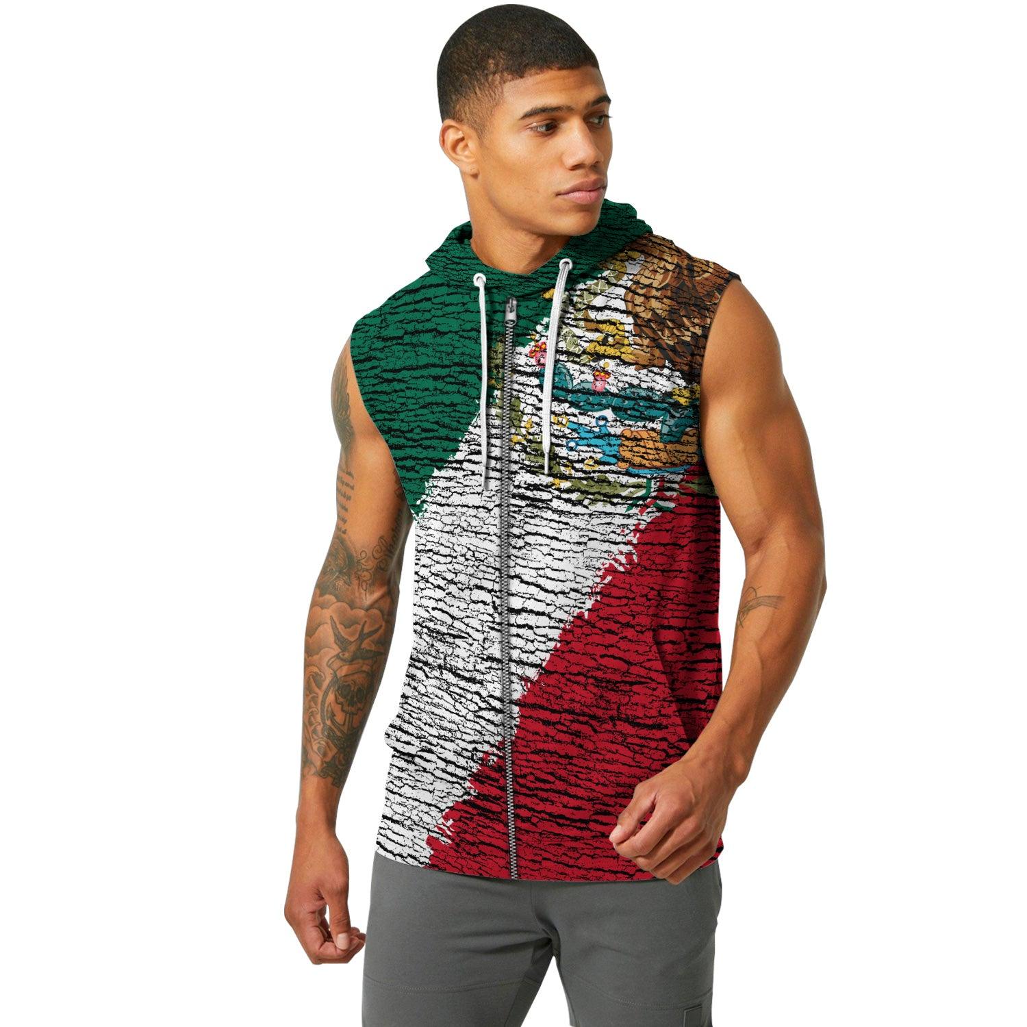 Mexico Flag Sleeveless Pullover & Zip Hoodie