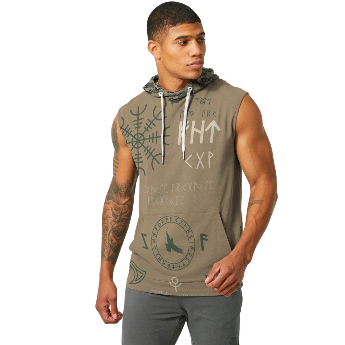 Marine Veteran Viking Sleeveless Pullover & Zip Hoodie - BattleFitGear