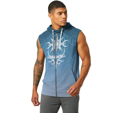 Light Blue YULE Sleeveless Pullover & Zip Hoodie - BattleFitGear