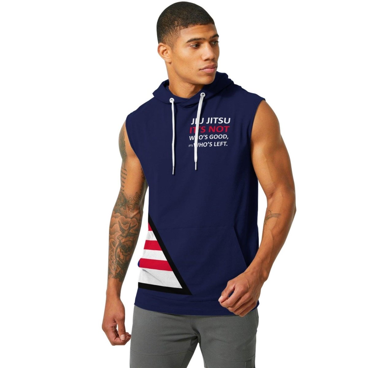 American Flag Blue Sleeveless Pullover & Zip Hoodie - BattleFitGear