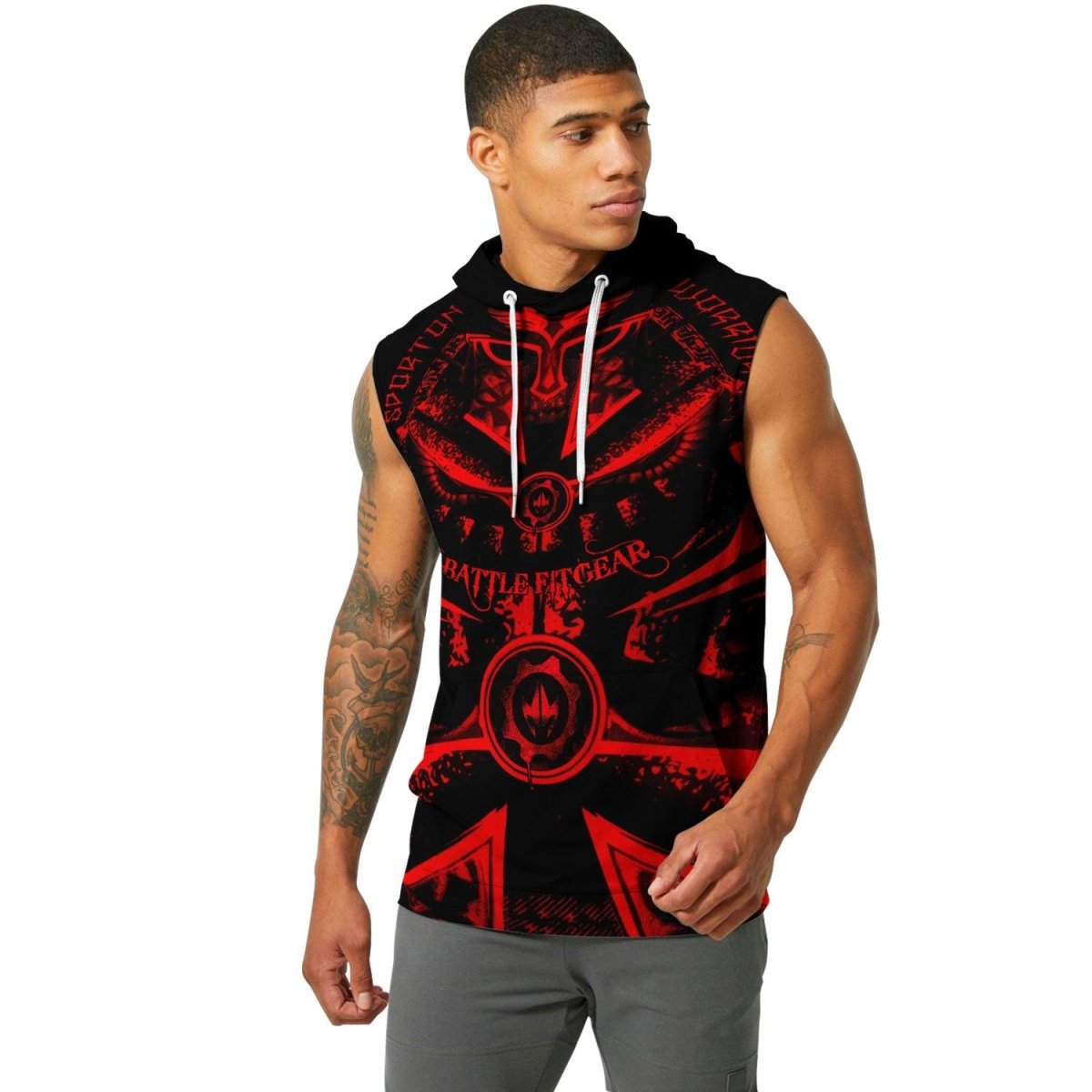 Spartan Red Sleeveless Pullover & Zip Hoodie - BattleFitGear