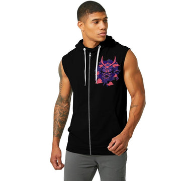 Devil Shogun Helmet Sleeveless Pullover & Zip Hoodie - BattleFitGear