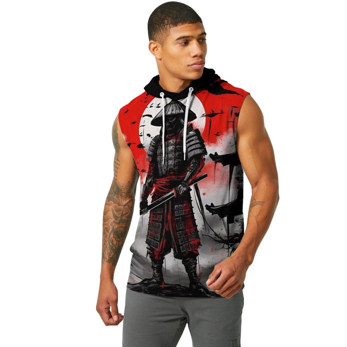 Samurai Musashi Sleeveless Pullover & Zip Hoodie - BattleFitGear