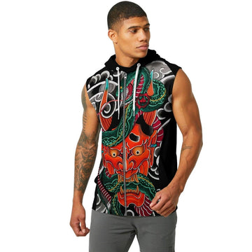 Japanese Viper Oni Sleeveless Pullover & Zip Hoodie - BattleFitGear