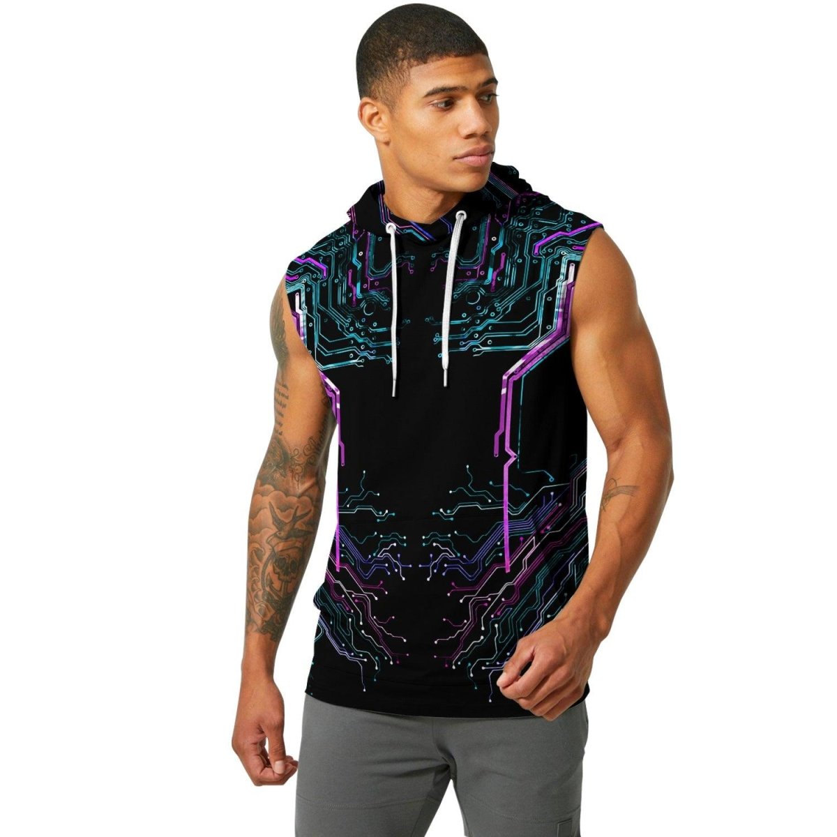 Deadly Glowing Circuit Sleeveless Pullover & Zip Hoodie - BattleFitGear