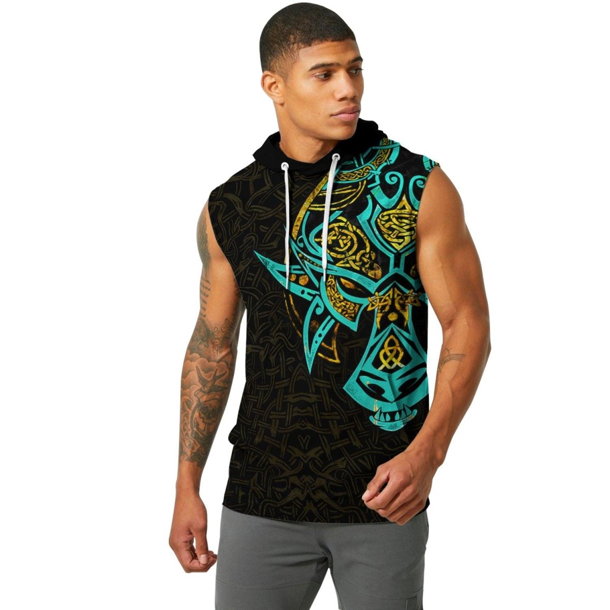 Fenrir Norse Wolf Sleeveless Pullover & Zip Hoodie - BattleFitGear