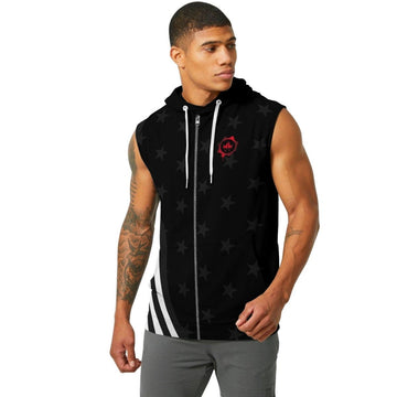 American Flag Black Sleeveless Pullover & Zip Hoodie - BattleFitGear