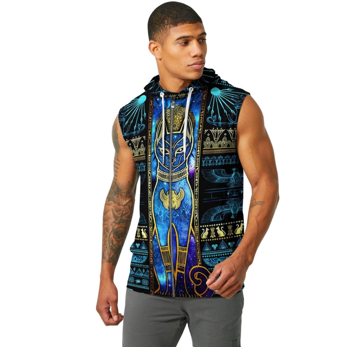 Bastet Galaxy Sleeveless Pullover & Zip Hoodie - BattleFitGear