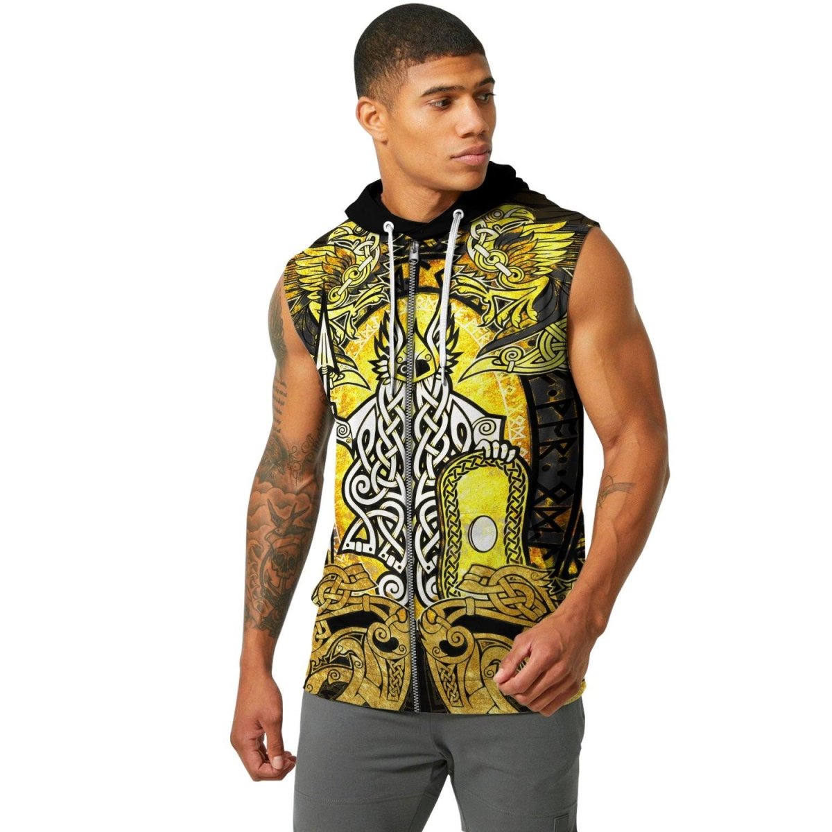 Odin Norse Rune Sleeveless Pullover & Zip Hoodie - BattleFitGear