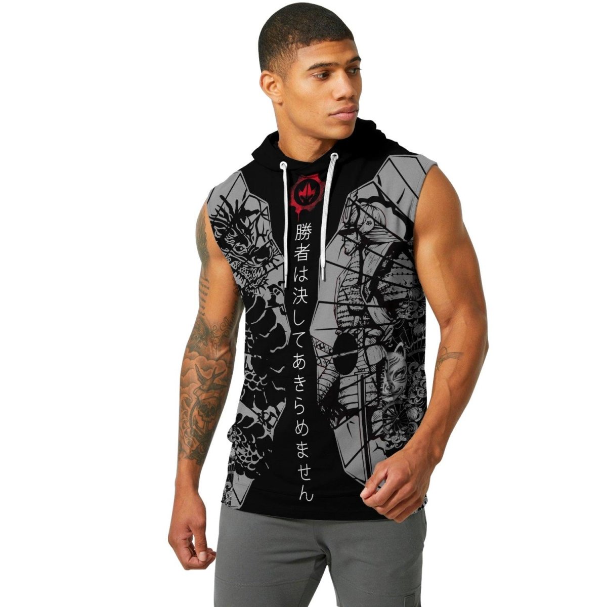 Samurai VS Dragon Sleeveless Pullover & Zip Hoodie - BattleFitGear