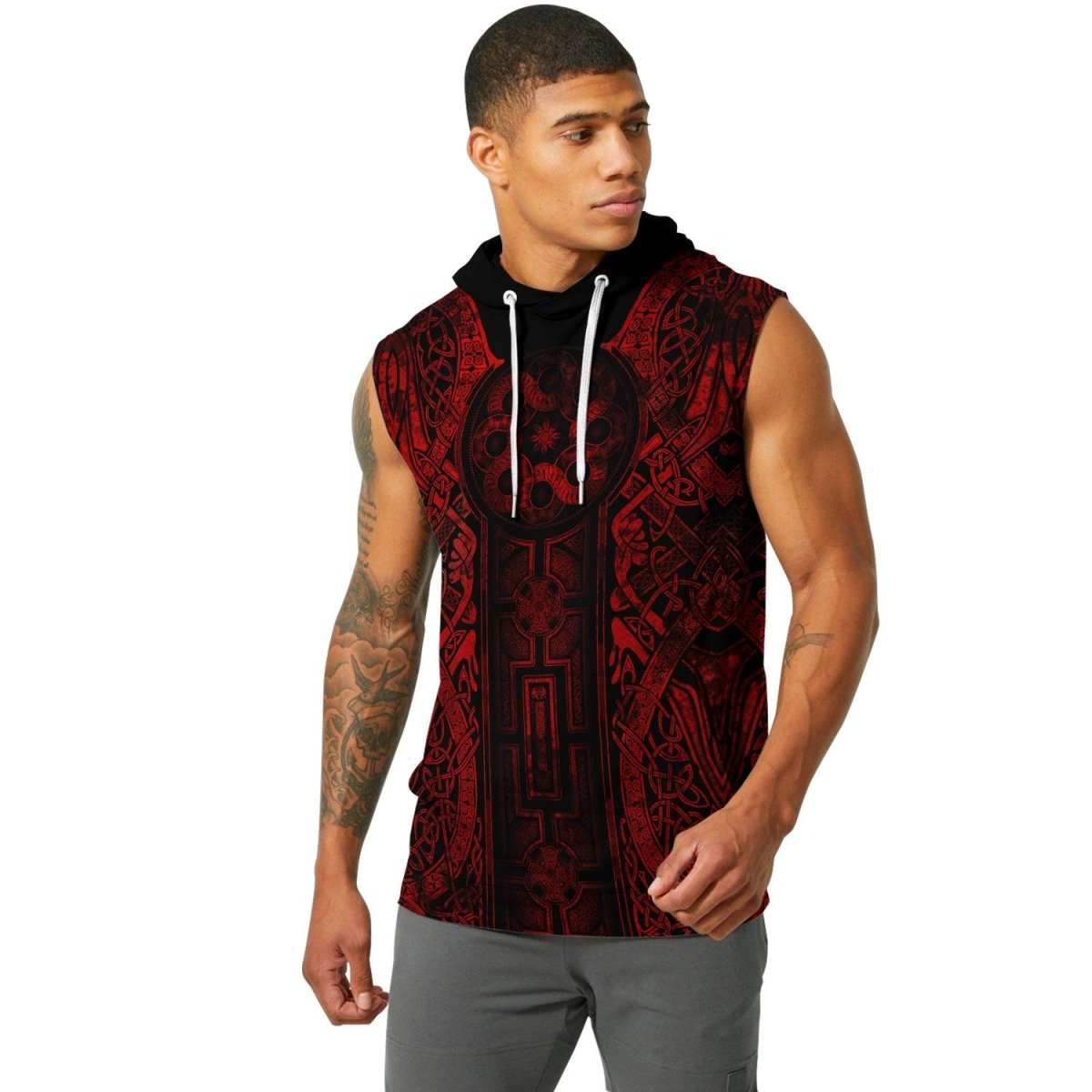 Viking Suncatcher Red Sleeveless Pullover & Zip Hoodie - BattleFitGear