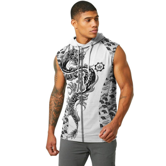 Samurai Dragon Sleeveless Pullover & Zip Hoodie - BattleFitGear