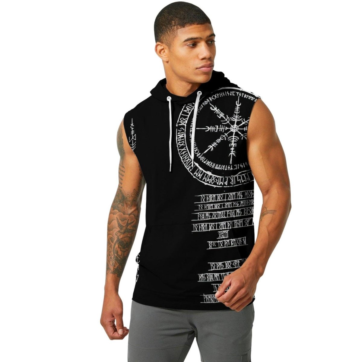 Vikings Shield Runes Sleeveless Pullover & Zip Hoodie - BattleFitGear