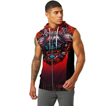 Devil Samurai Sleeveless Pullover & Zip Hoodie - BattleFitGear