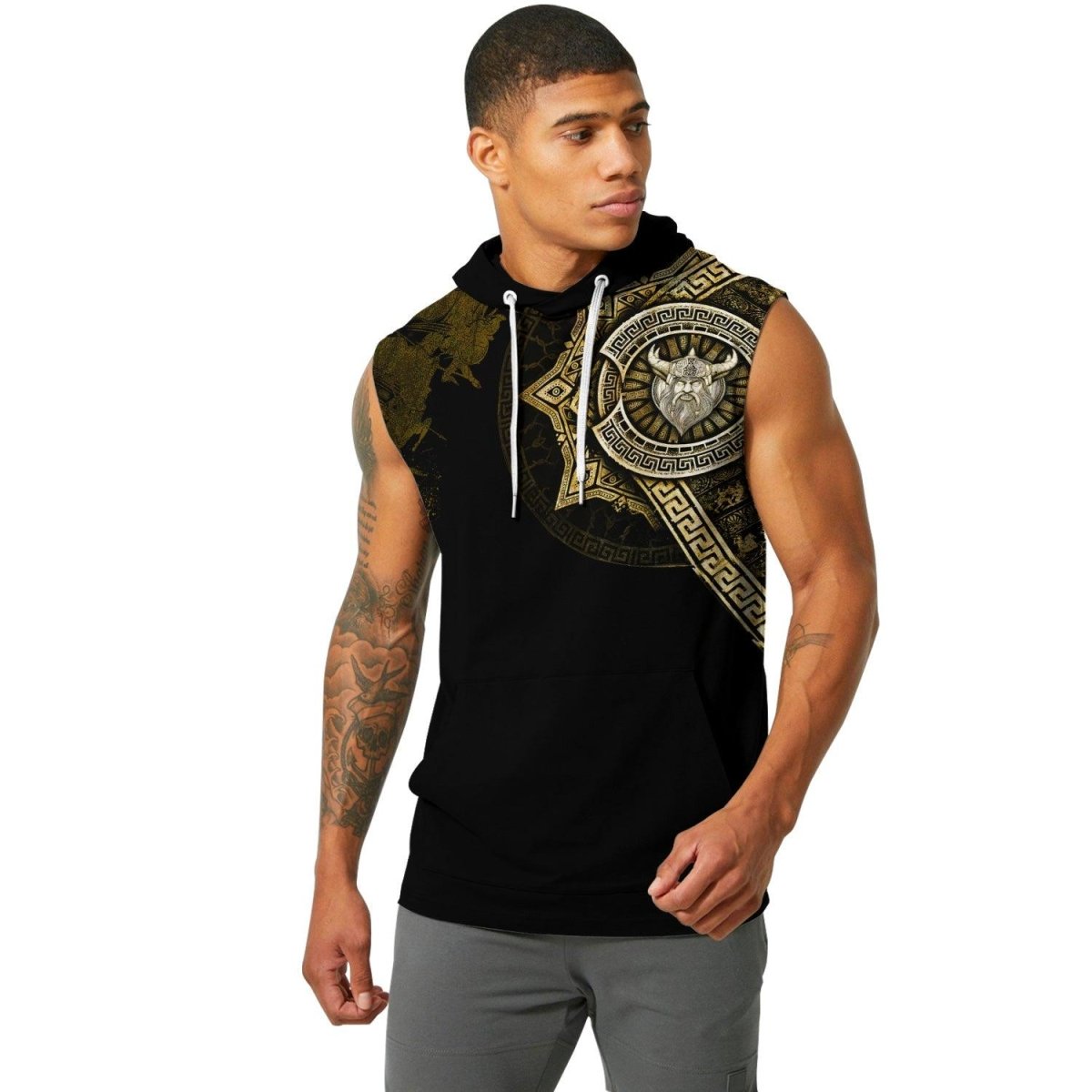 Viking Warrior Medal Sleeveless Pullover & Zip Hoodie - BattleFitGear