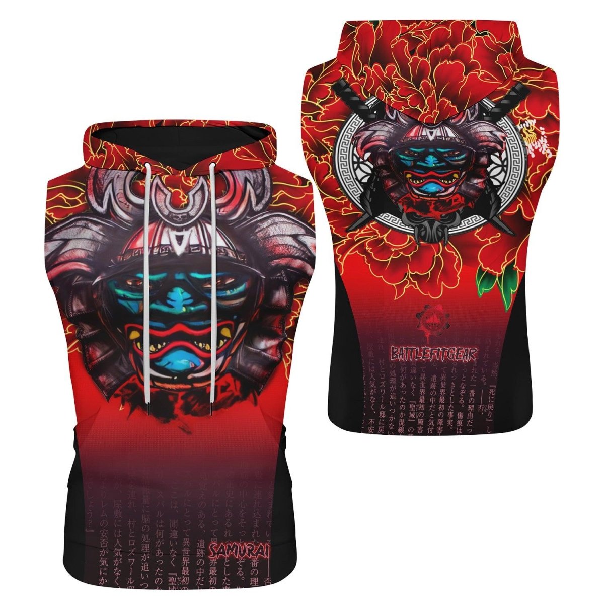 Devil Samurai Sleeveless Pullover & Zip Hoodie - BattleFitGear