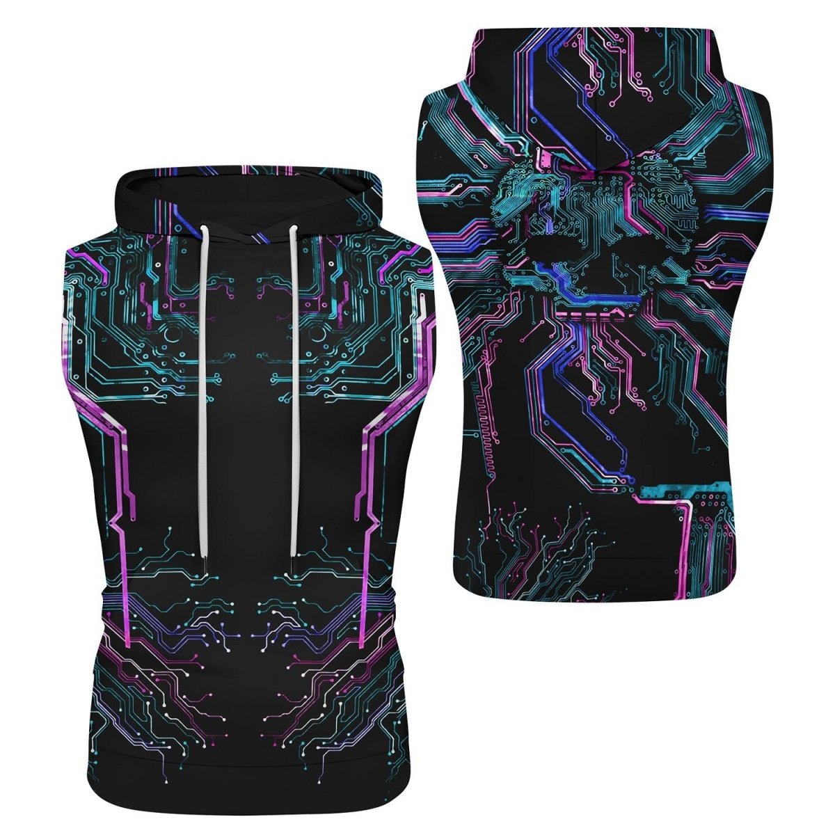 Deadly Glowing Circuit Sleeveless Pullover & Zip Hoodie - BattleFitGear