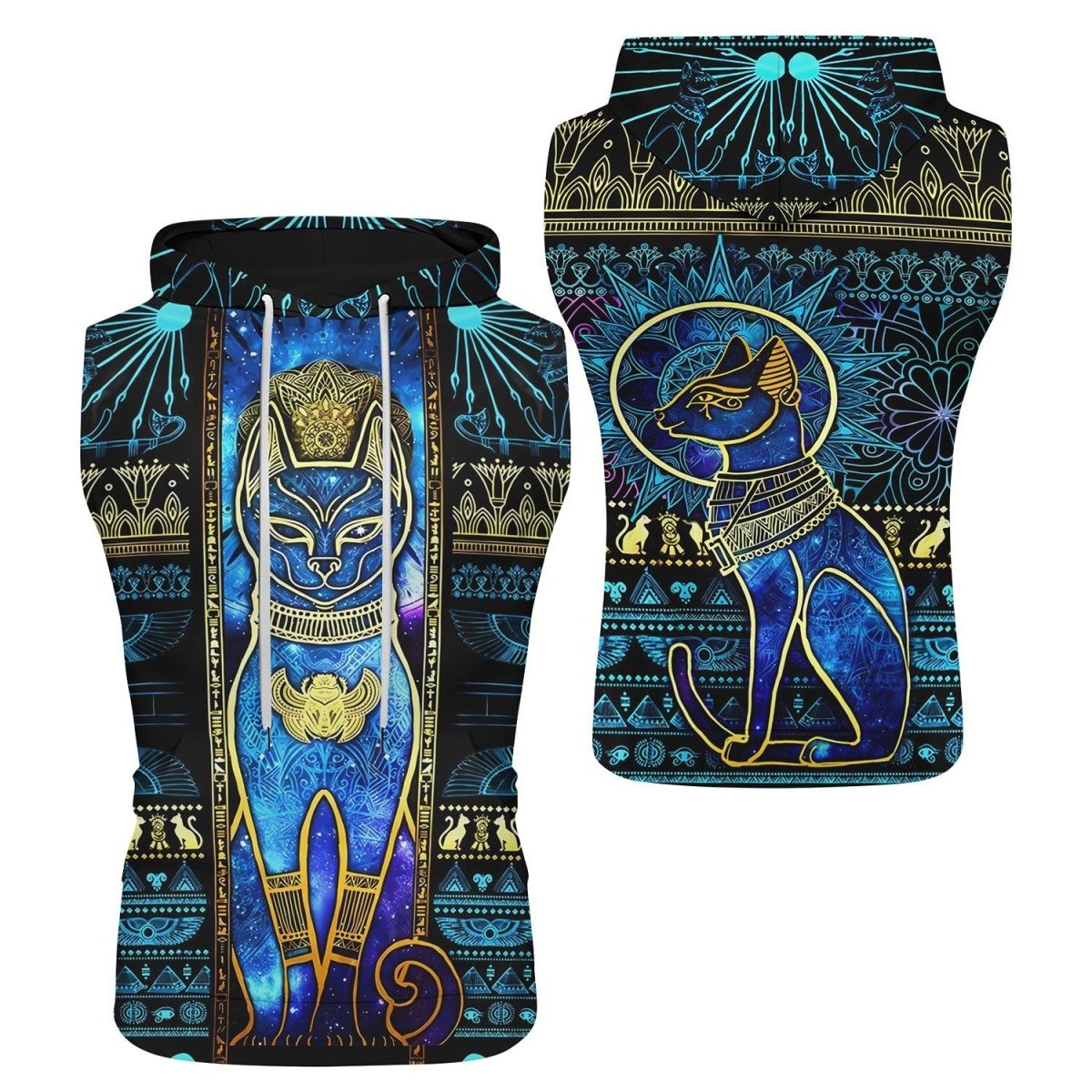 Bastet Galaxy Sleeveless Pullover & Zip Hoodie - BattleFitGear