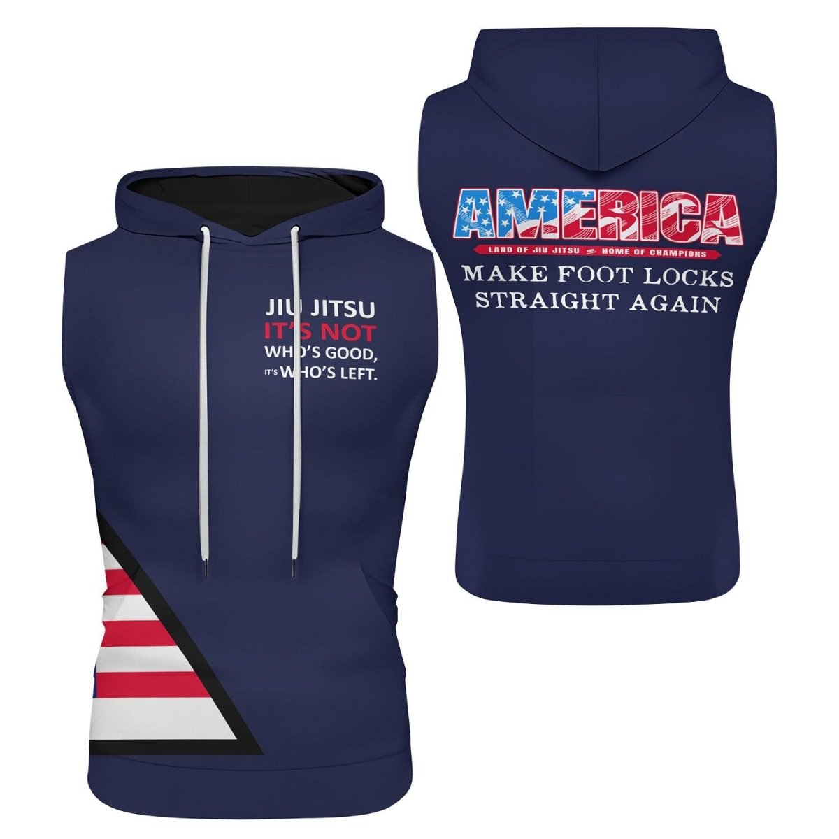 American Flag Blue Sleeveless Pullover & Zip Hoodie - BattleFitGear