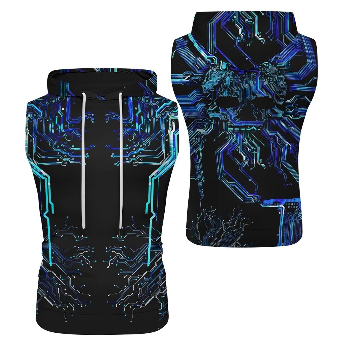 Glowing Circuit Sleeveless Pullover & Zip Hoodie - BattleFitGear