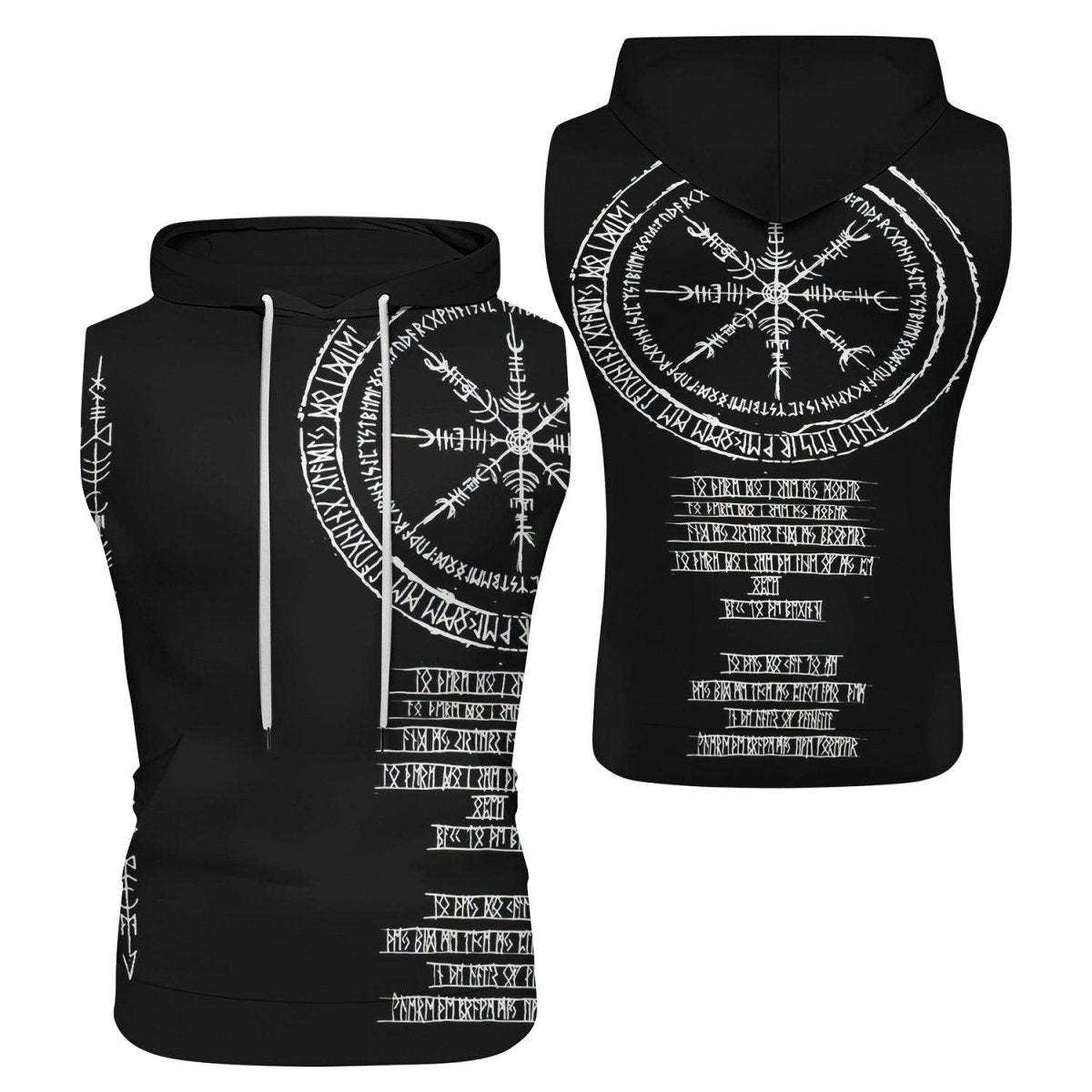 Vikings Shield Runes Sleeveless Pullover & Zip Hoodie - BattleFitGear