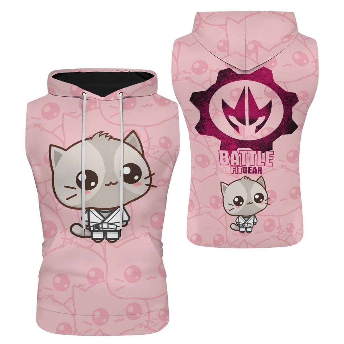 Kimeora Pink Sleeveless Pullover & Zip Hoodie - BattleFitGear