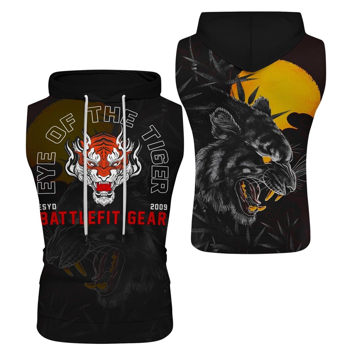 Shadow Tiger Sleeveless Pullover & Zip Hoodie - BattleFitGear