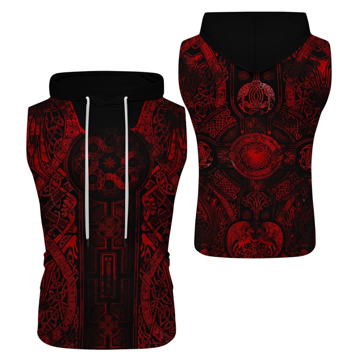 Viking Suncatcher Red Sleeveless Pullover & Zip Hoodie - BattleFitGear