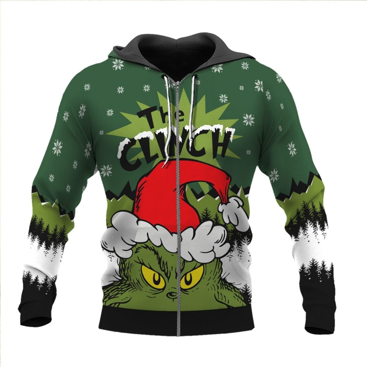 Grinch Santa Clause Pullover & Zip Hoodie - BattleFitGear