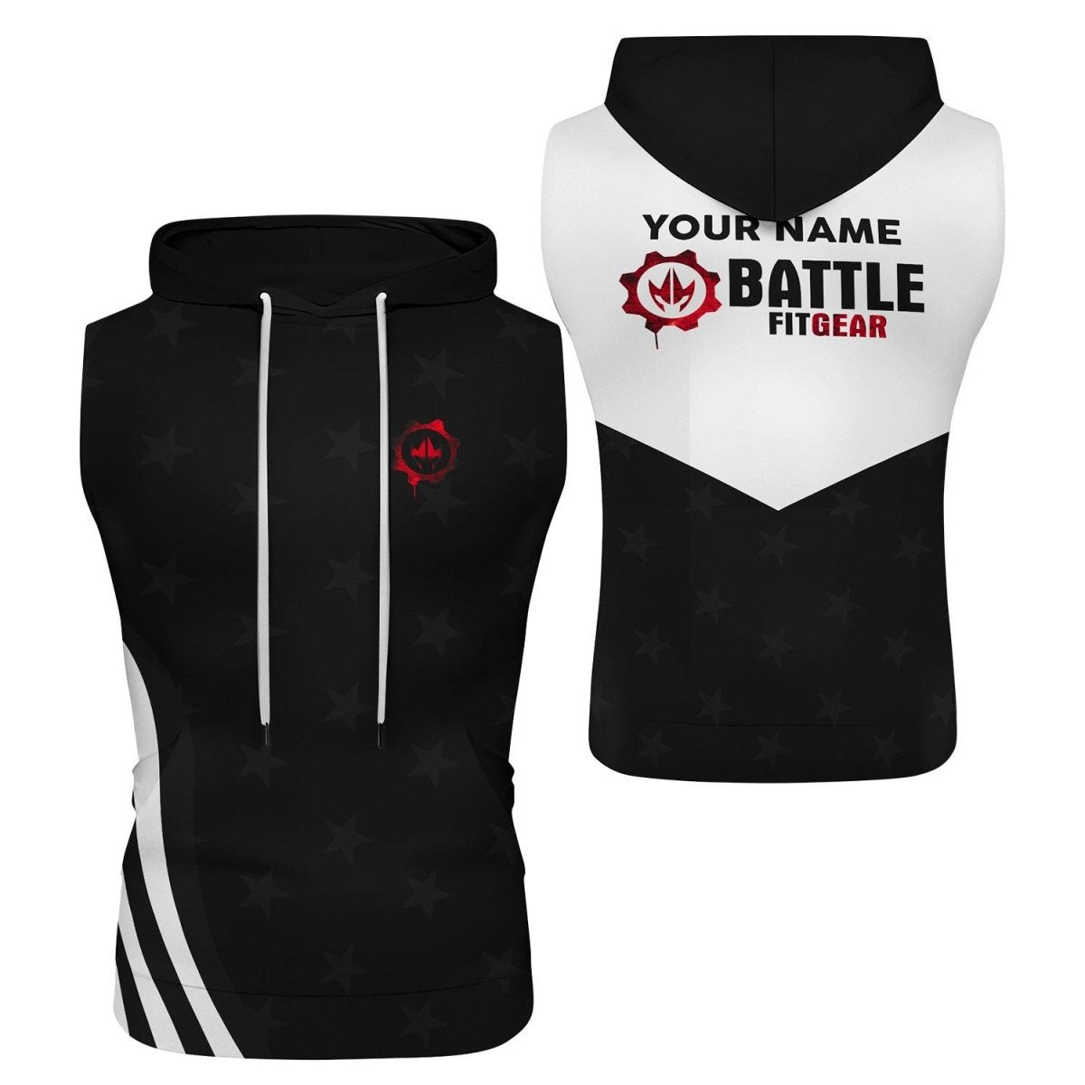 American Flag Black Sleeveless Pullover & Zip Hoodie - BattleFitGear