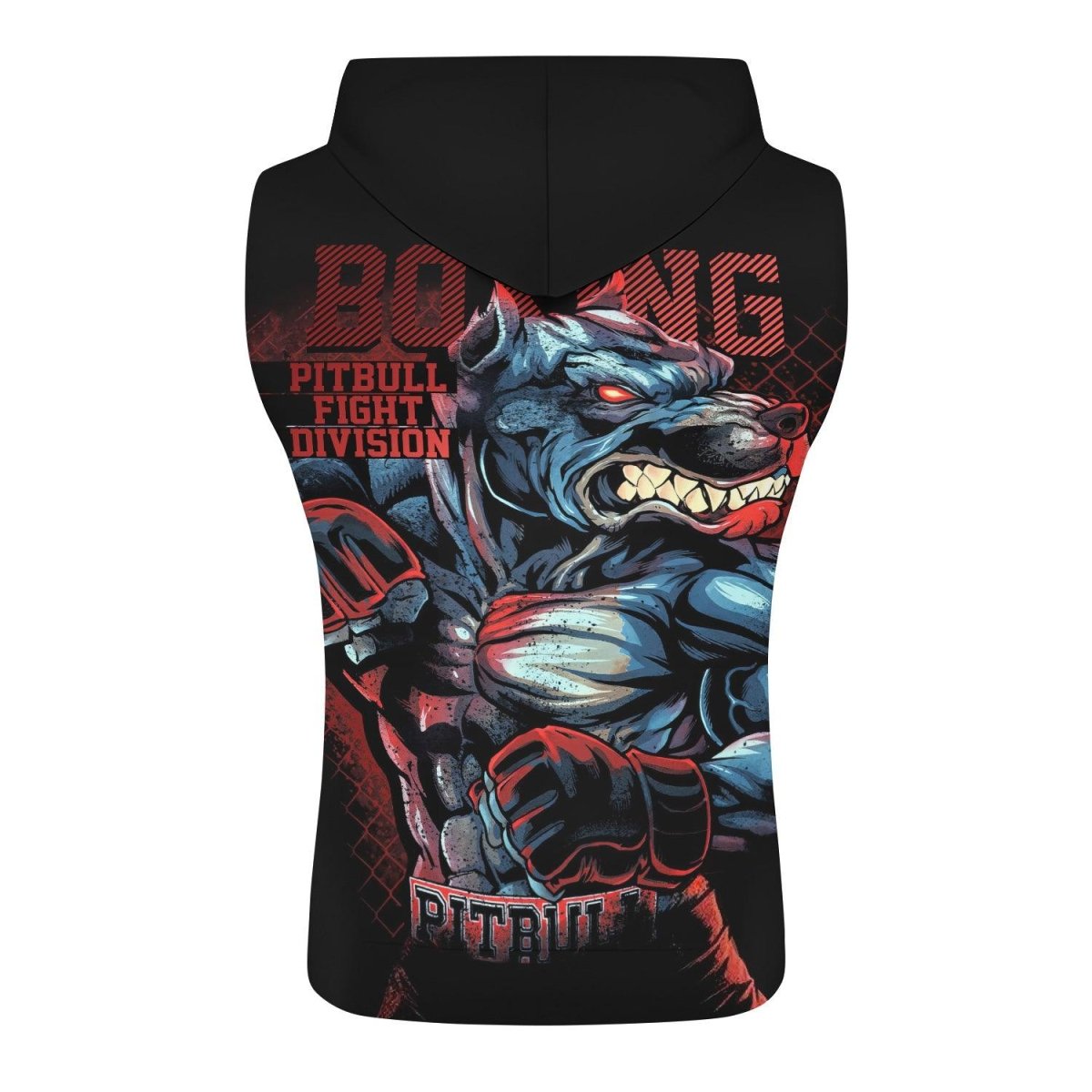 Red Rage Pitbull Boxing Sleeveless Pullover & Zip Hoodie - BattleFitGear