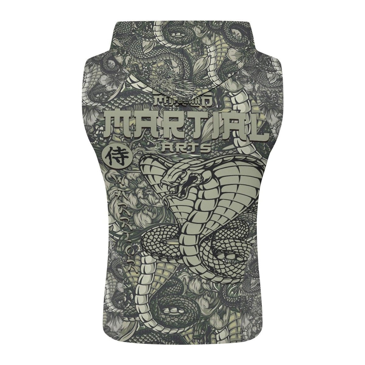 Samurai Cobra And Dragon Sleeveless Pullover & Zip Hoodie - BattleFitGear