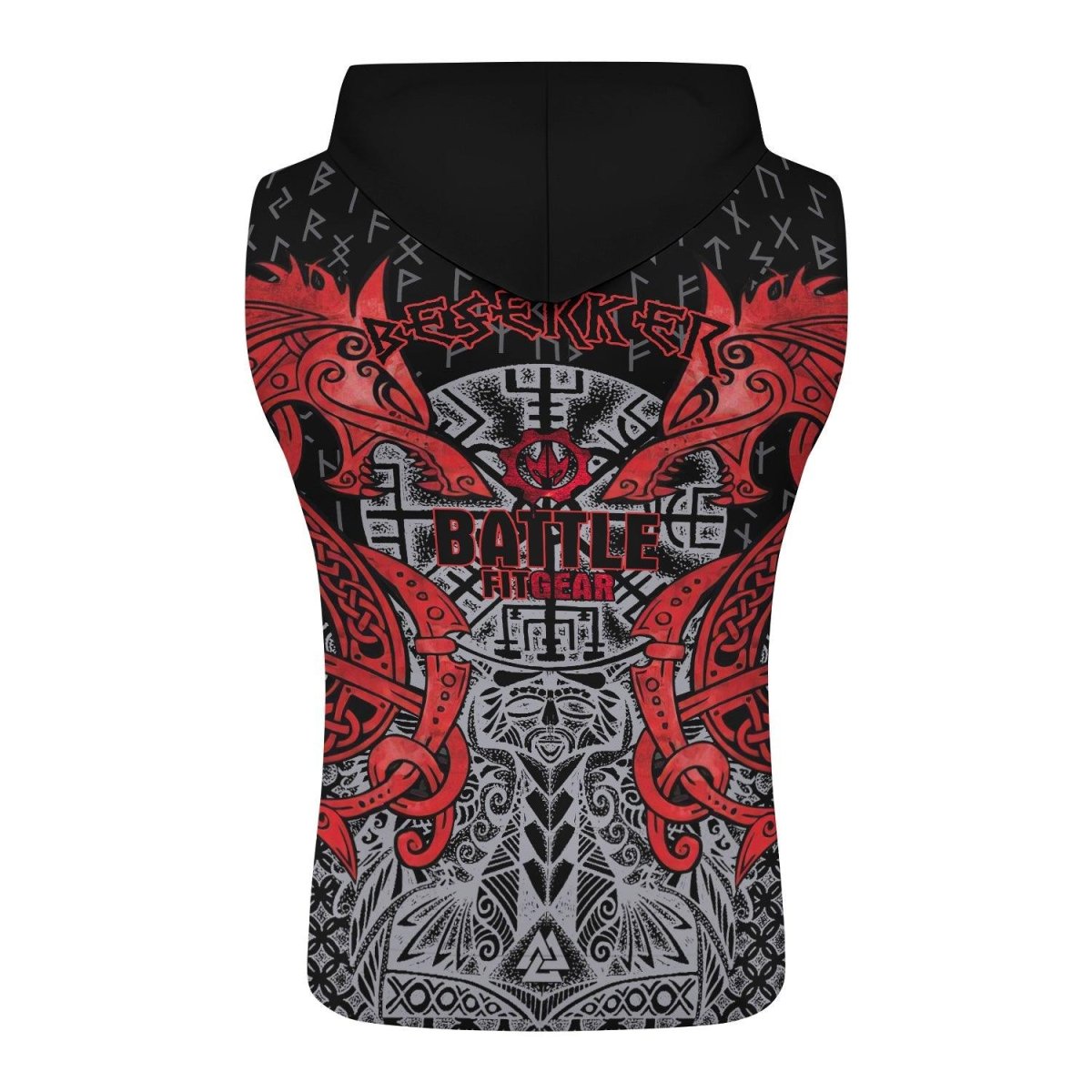 Rage Of Viking Berserker Sleeveless Pullover & Zip Hoodie - BattleFitGear