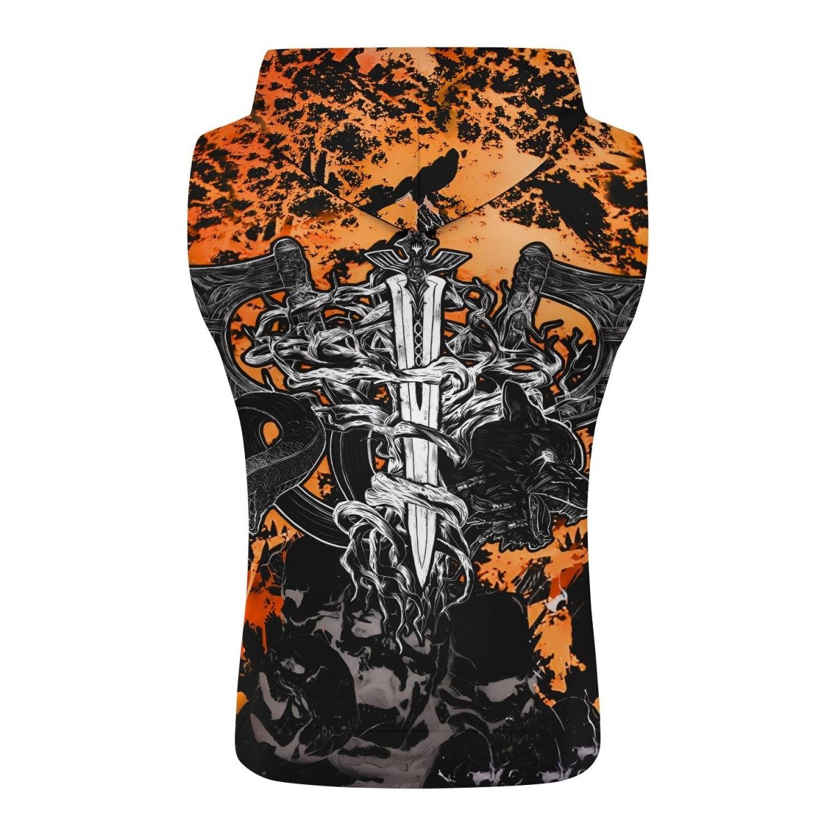 Raven Skull Sleeveless Pullover & Zip Hoodie - BattleFitGear