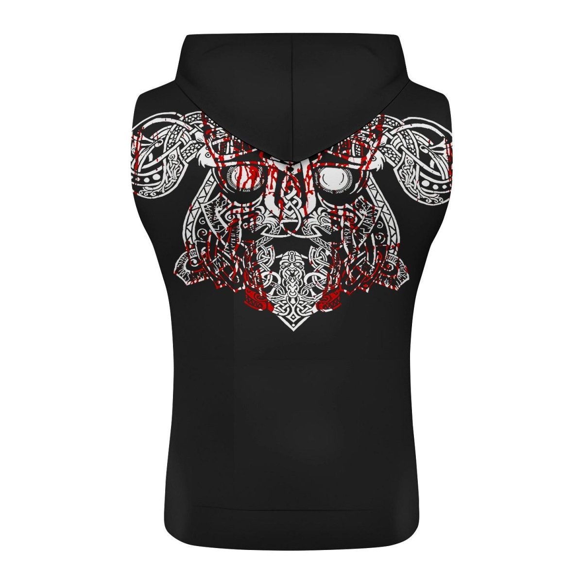 Geri & Freki Blood Tattoo Viking Sleeveless Pullover & Zip Hoodie - BattleFitGear