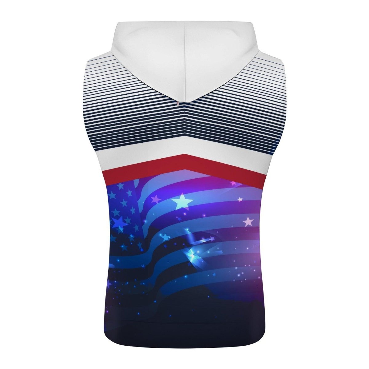 American Flag White Sleeveless Pullover & Zip Hoodie - BattleFitGear