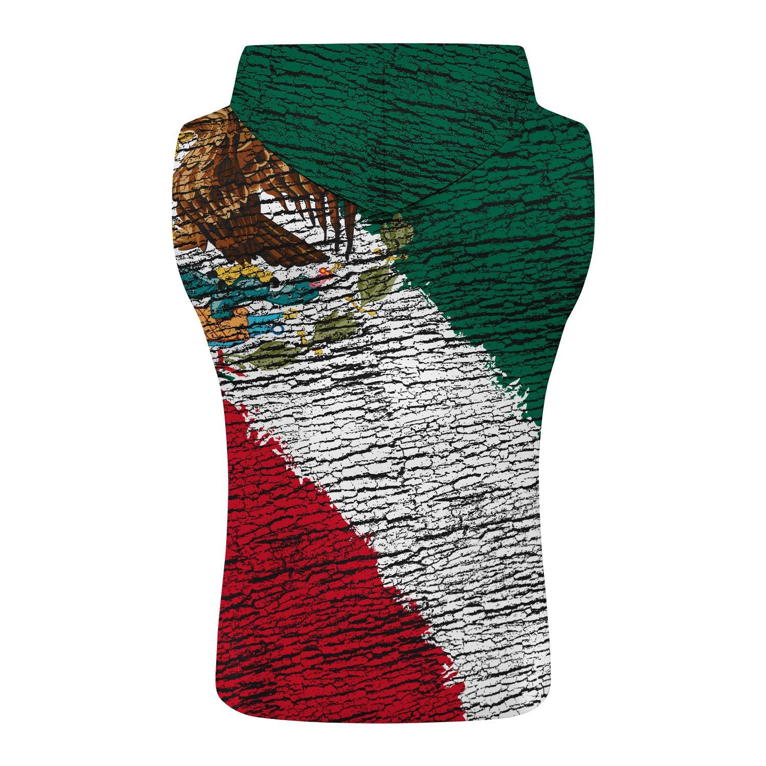 Mexico Flag Sleeveless Pullover & Zip Hoodie
