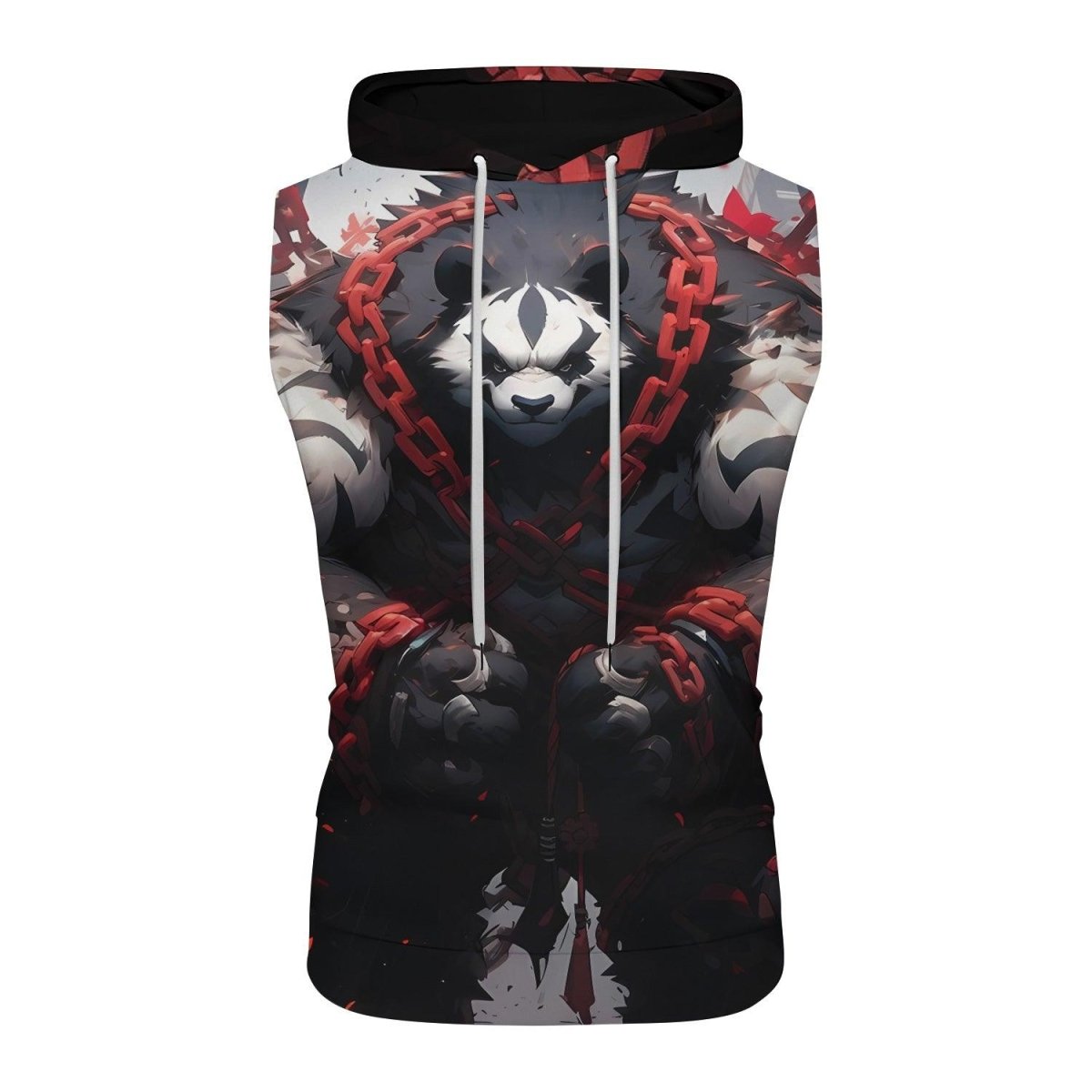 Warrior Panda Skull Sleeveless Pullover & Zip Hoodie - BattleFitGear