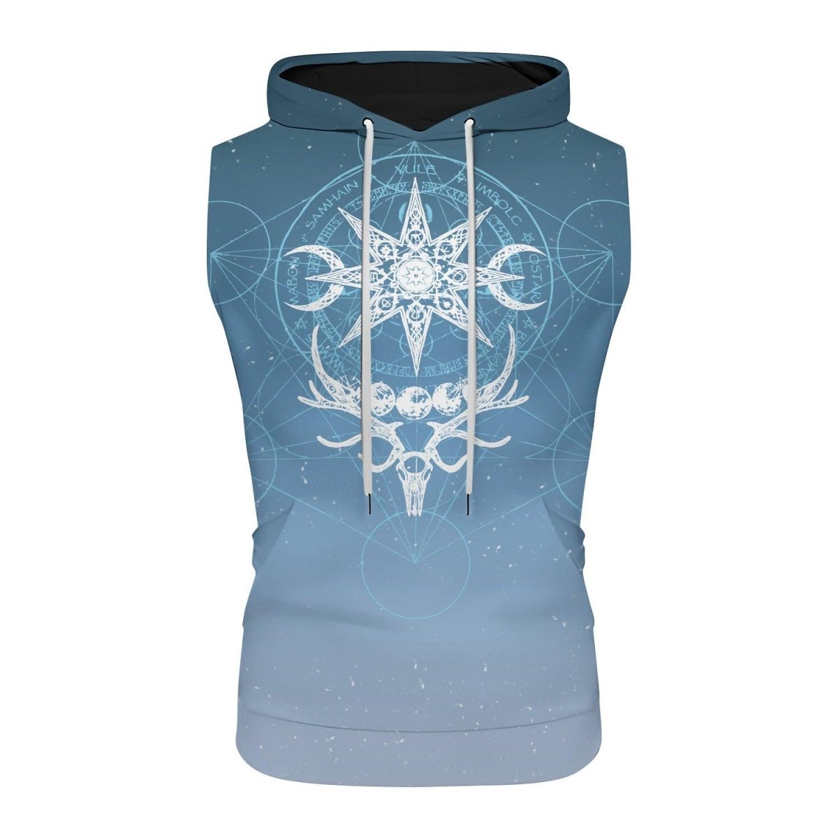 Light Blue YULE Sleeveless Pullover & Zip Hoodie - BattleFitGear