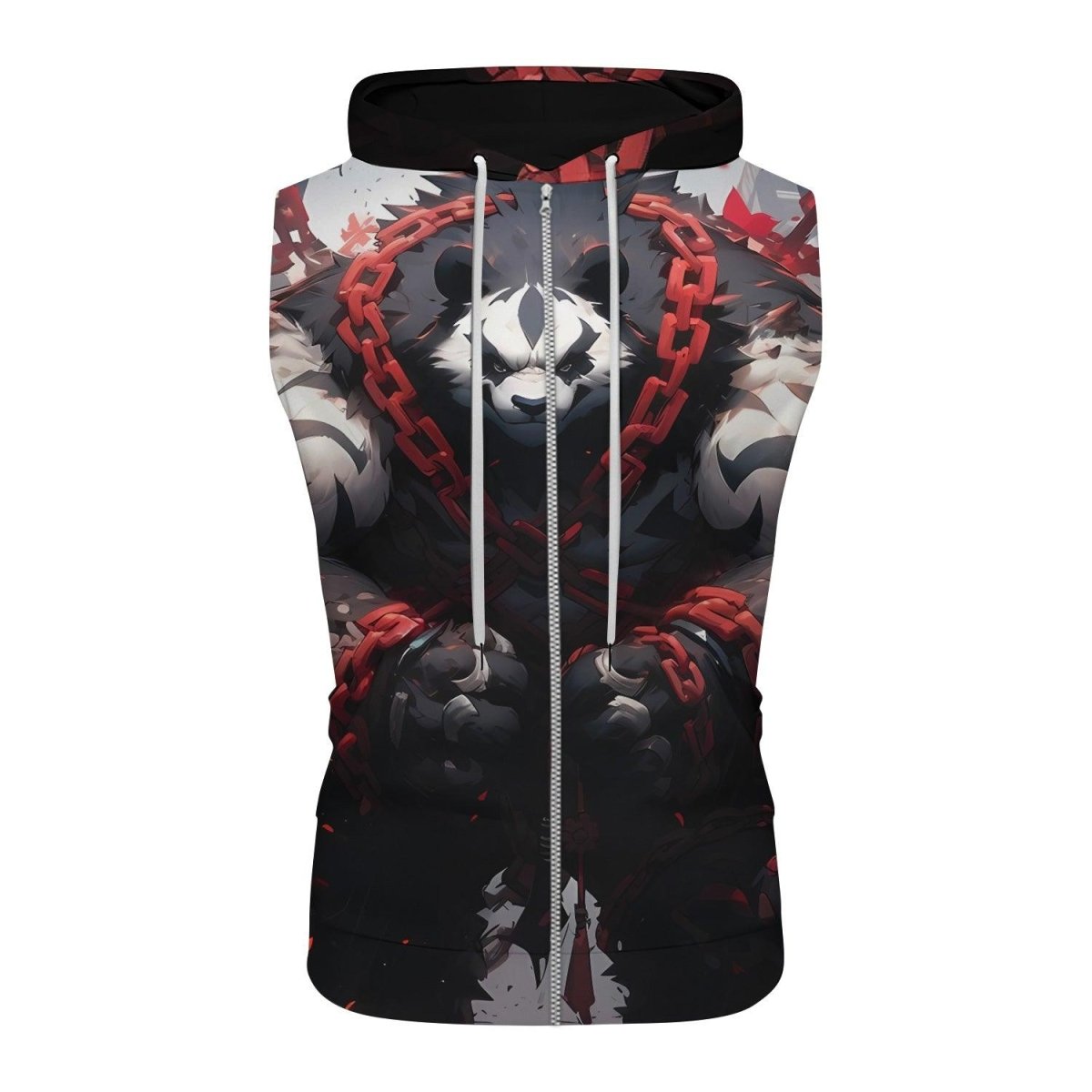 Warrior Panda Skull Sleeveless Pullover & Zip Hoodie - BattleFitGear