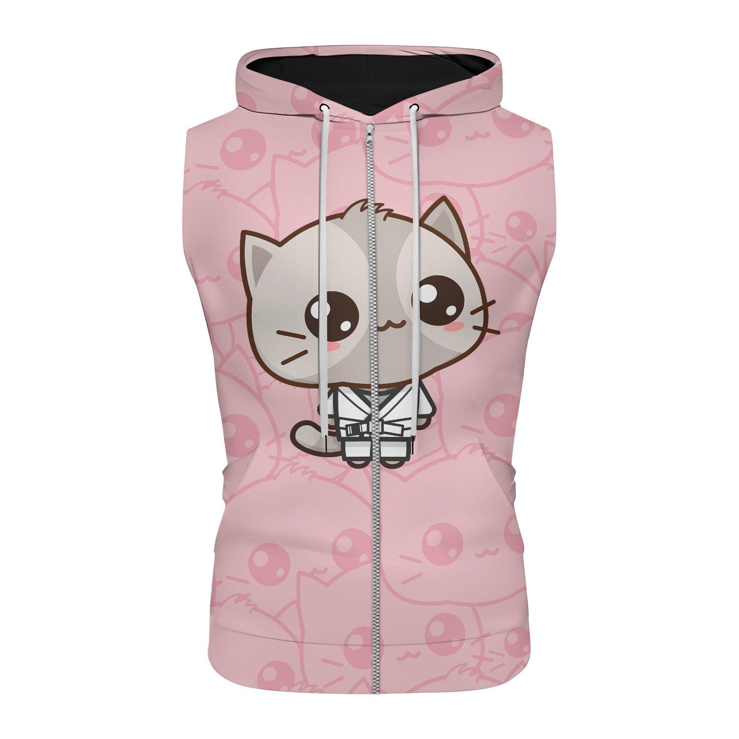 Kimeora Pink Sleeveless Pullover & Zip Hoodie