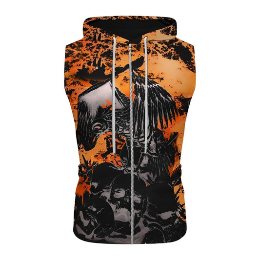 Raven Skull Sleeveless Pullover & Zip Hoodie - BattleFitGear