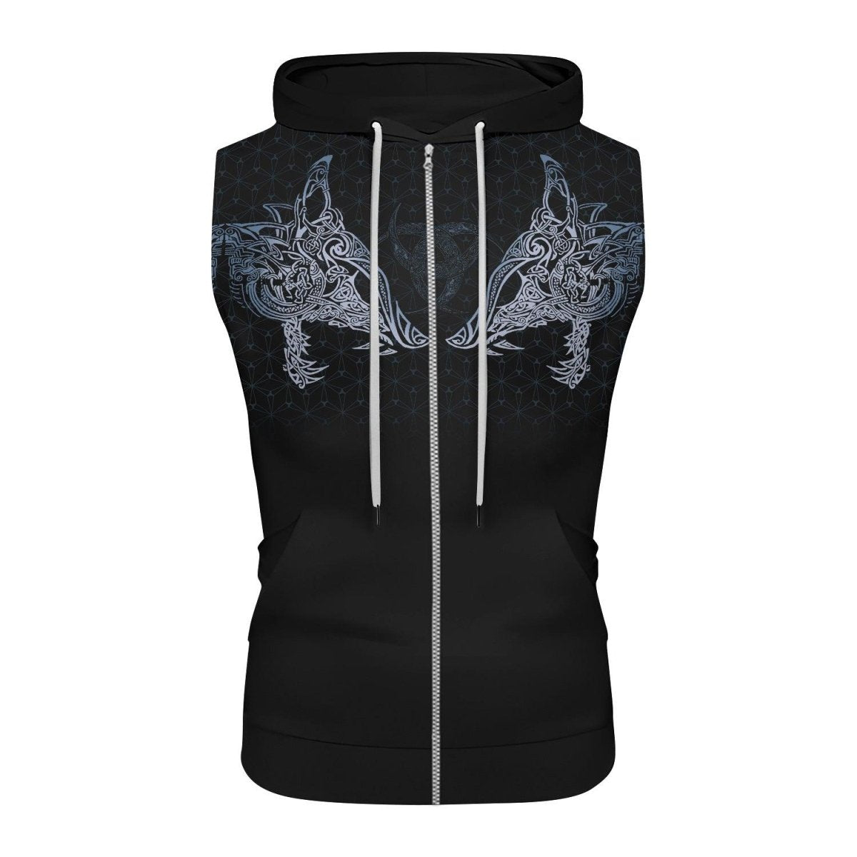 Geri & Freki Tattoo Viking Sleeveless Pullover & Zip Hoodie - BattleFitGear