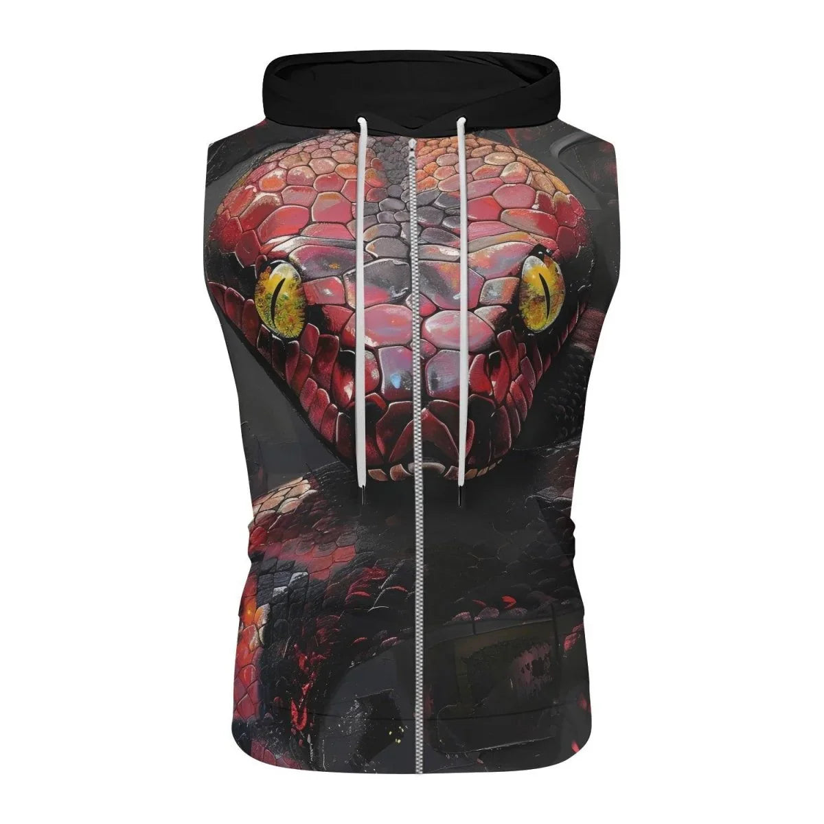 Red Viper Sleeveless Pullover Zip Hoodie Stylish Comfortable